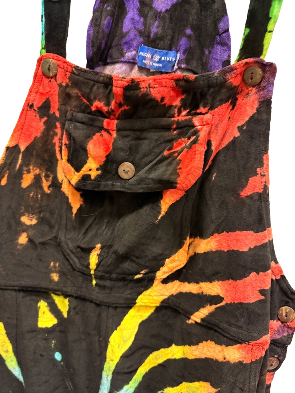 Mexicali Blues Rosalie Velour Tie Dye Overalls - NWT Size L - Picture 4 of 13